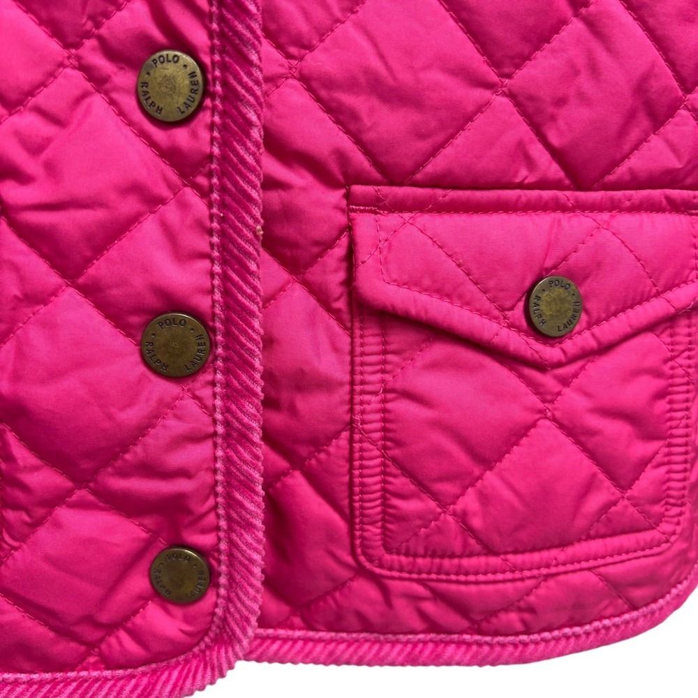 Ralph Lauren Hot Pink Quilted Barn Jacket Preppy Classic Girls 18M - Picture 4 of 7
